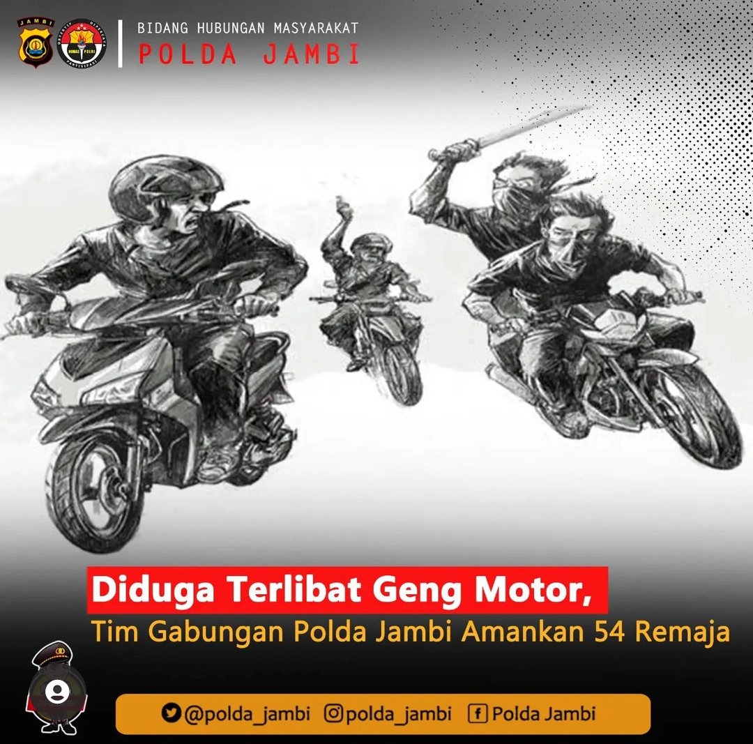 Ilustrasi gang motor. Foto: IG polda_jambi