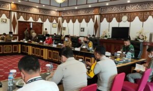 Rapat evaluasi dan tindak lanjut peyelesaian permasalahan angkatan batubara, Senin (31/01/2022).