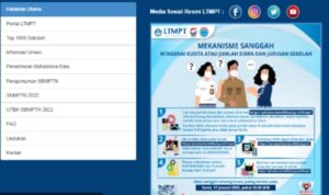 Tangkapan layar Webset LTMPT