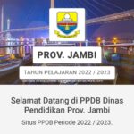 SC Beranda laman PPDB Provinsi Jambi 2022-2023.(Foto/ist)