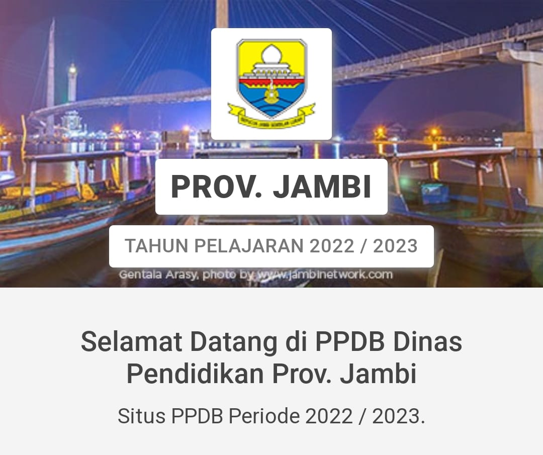 SC Beranda laman PPDB Provinsi Jambi 2022-2023.(Foto/ist)