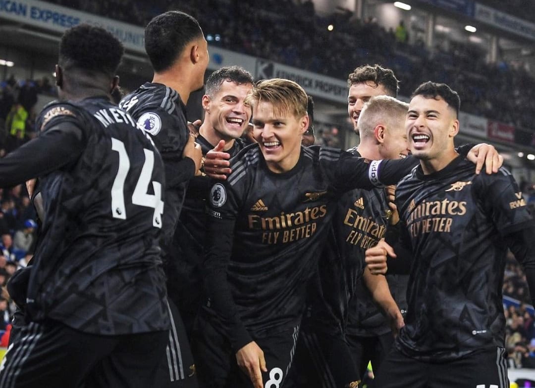 Arsenal berhasil meraih poin penuh saat menghadapi Brighton & Hove Albion dengan skor 4-2. Foto IG arsenal