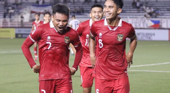 Pemain Timnas Indonesia merayakan gol saat melawan Filipina. Foto IG PSSI
