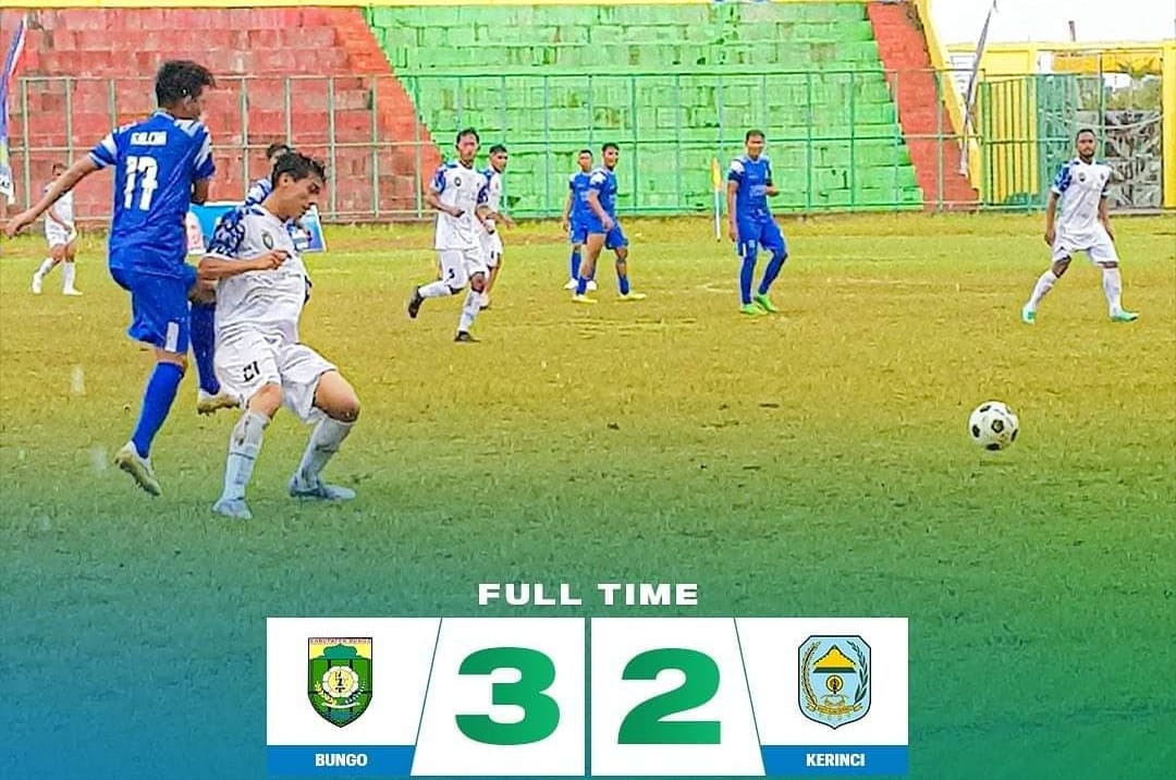 Bungo berhasil mengalahkan Kerinci dengan skor 3-2. Foto SC Facebook Asprov PSSI Jambi