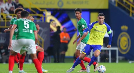 Ronaldo saat Al Nassr melawan Ettifaq di Liga Arab Saudi. Foto IG alnassr_fc