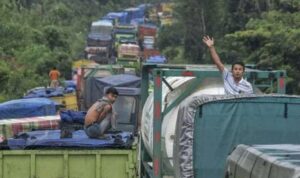 Kemacetan angkutan batubara di Jambi. (Ist) Kemacetan angkutan batubara di Jambi. (Ist)