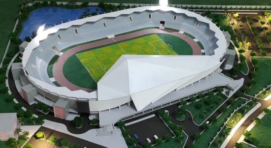 Foto miniatur stadion Pemprov Jambi. Foto: Riky Serampas/Pariwarajambi