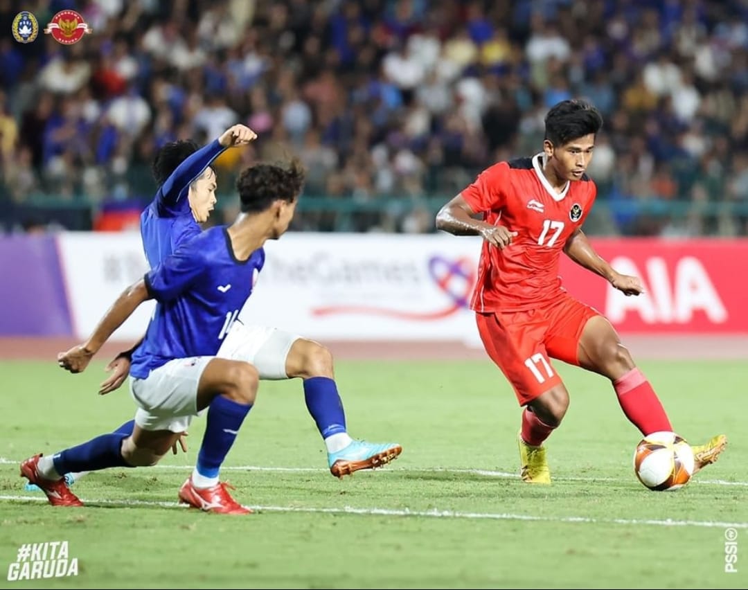 Potret Timnas U-22 pada laga kontra Kamboja. Foto IG PSSI