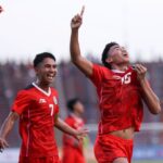 Fotret pemain Timnas Indonesia U-22 merayakan gol ke gawang Vietnam. Foto IG PSSI