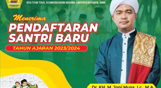 Pondok Pesantren At-Tafaqquh Fidin KH Joni Musa Terima Santri Baru. (Foto/ist)