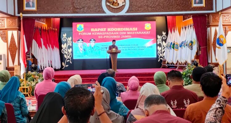 Rapat koordinasi forum kewaspadaan dini masyarakat se-provinsi Jambi. Foto: Riky Serampas/Pariwarajambi