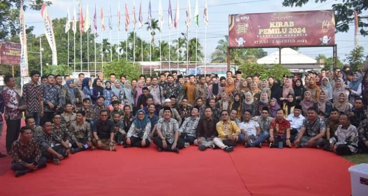 Kirab Pemilu 2024 tiba di Merangin. Foto dok KPU Merangin