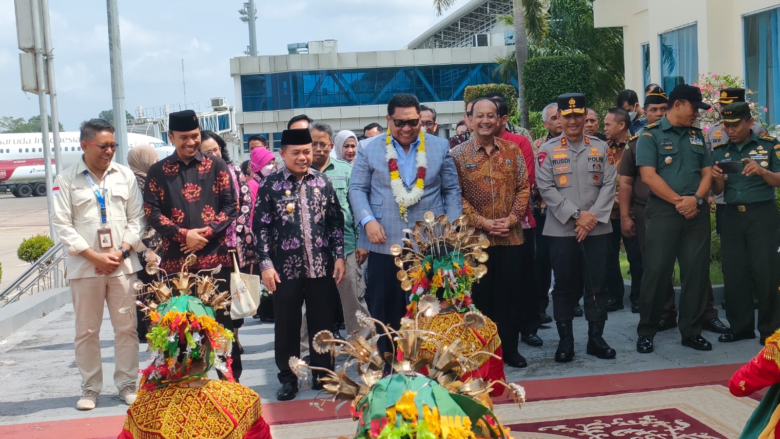 Penyambutan kepala Kepala BNN Komjen Pol Petrus Reinhard Golose. Foto: Riky Serampas/Pariwarajambi